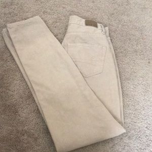 Sand colored mom jeans high rise